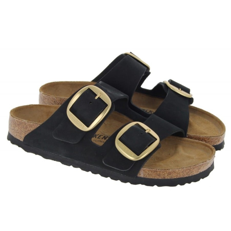 Women'S Birkenstock | Arizona Big Buckle 1023290 Sandals - Black Nubuck Leather