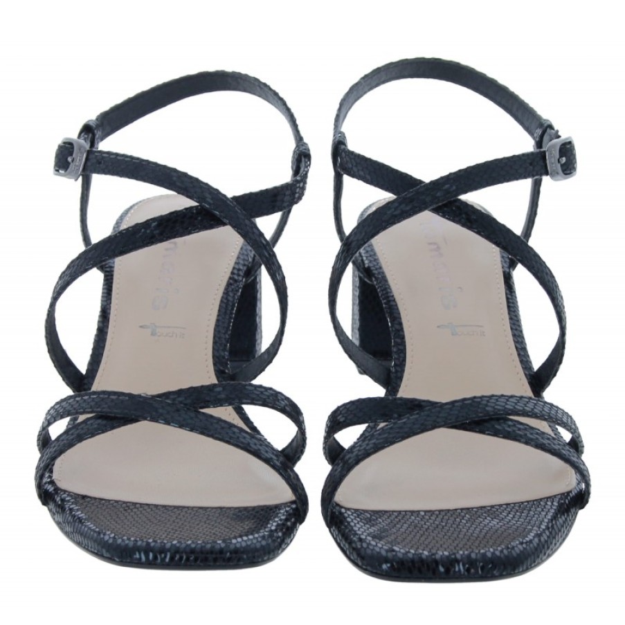 Women'S Tamaris | Paola 2 28204 Strappy Sandals - Black Metallic