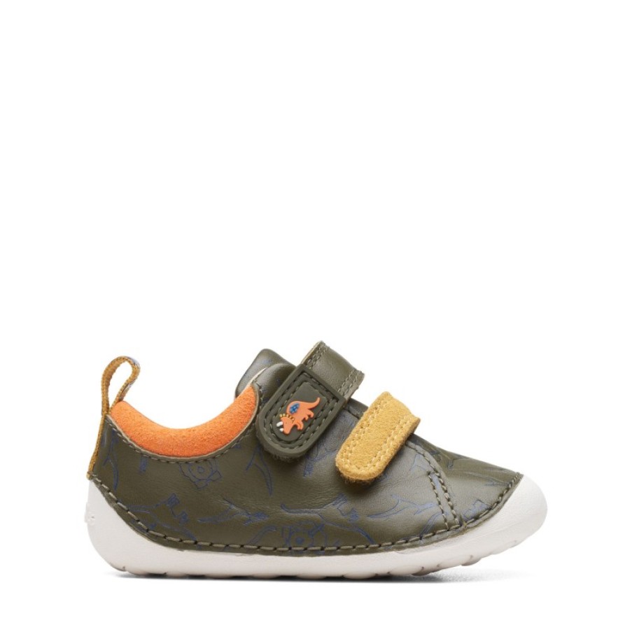 Children'S Clarks Boys Shoes | Tiny Rex Toddler Shoes - Khaki Interest