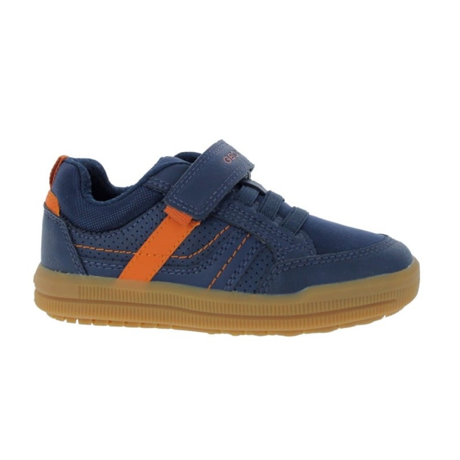 Children'S Geox Boys Shoes | J164Aa J Arzach - Navy/Orange Leather