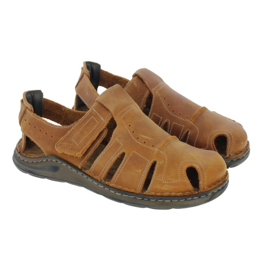 Men'S Josef Seibel | Maverick 01 Closed Toe Sandals - Castagne Leather