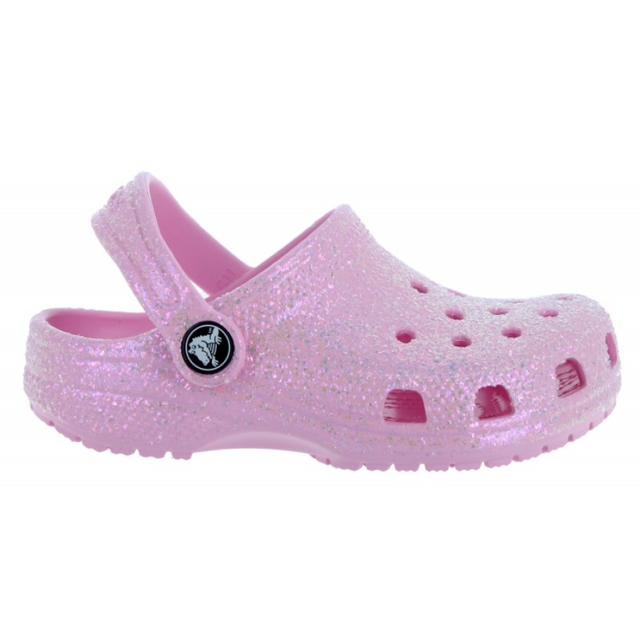 Children'S Crocs Girls Sandals | Toddler Classic Glitter Clogs 206992 - Flamingo