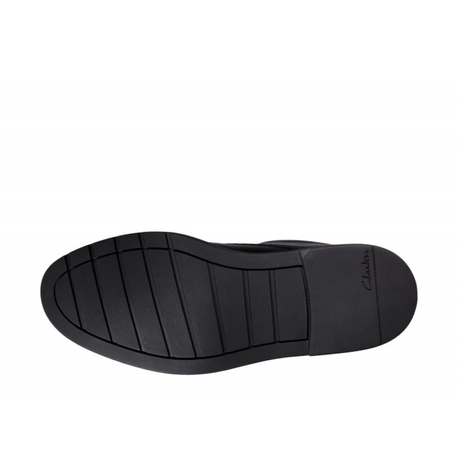 Children'S Clarks Boys School Shoes | Scala Loop Youth School Shoes - Black Leather