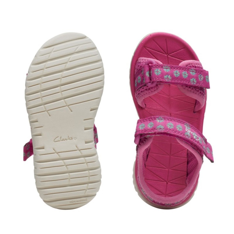 Children'S Clarks Girls Sandals | Surfing Tide Toddler Sandals - Hot Pink