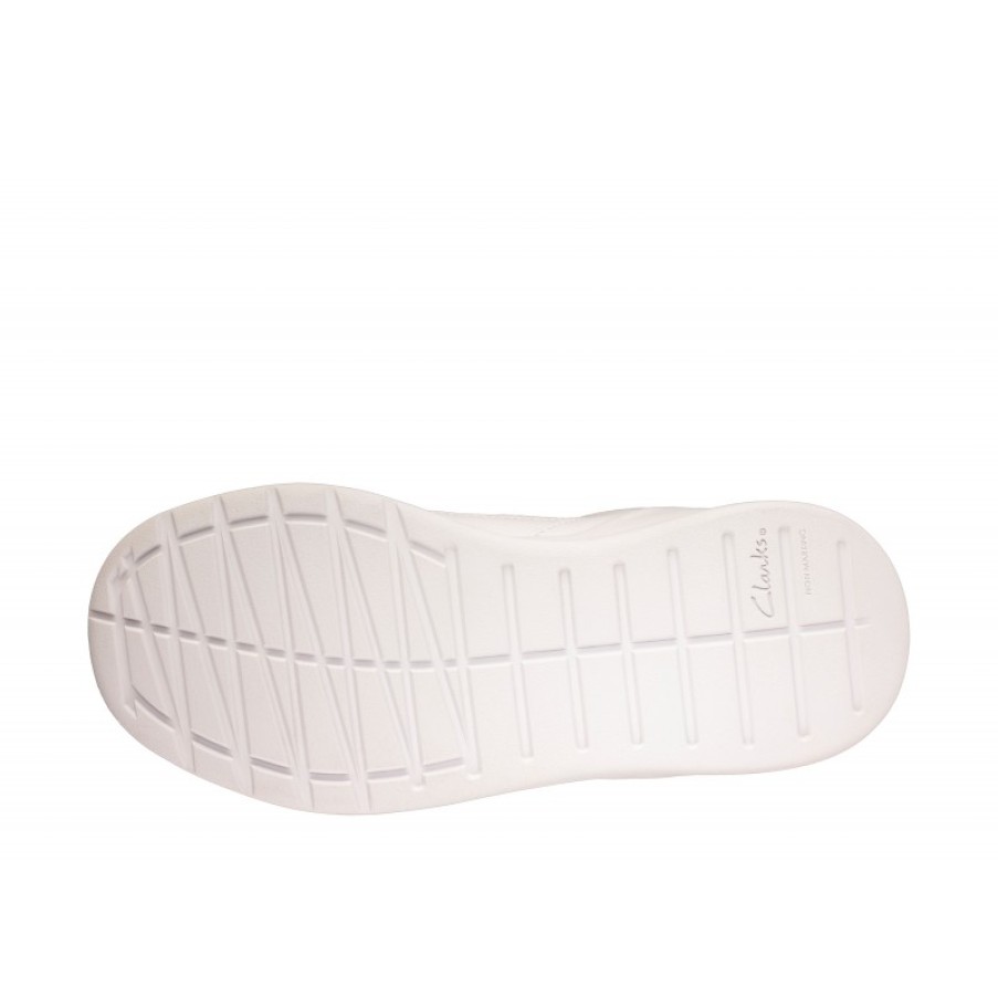 Children'S Clarks Boys Trainers | Orbit Sprint Youth Trainers - White Leather