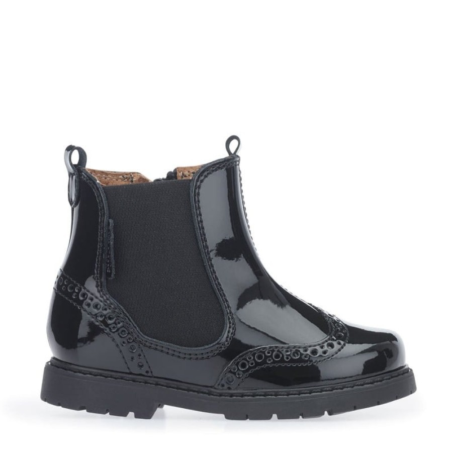 Children'S Start-Rite Girls Boots | Chelsea Boots - Black Patent