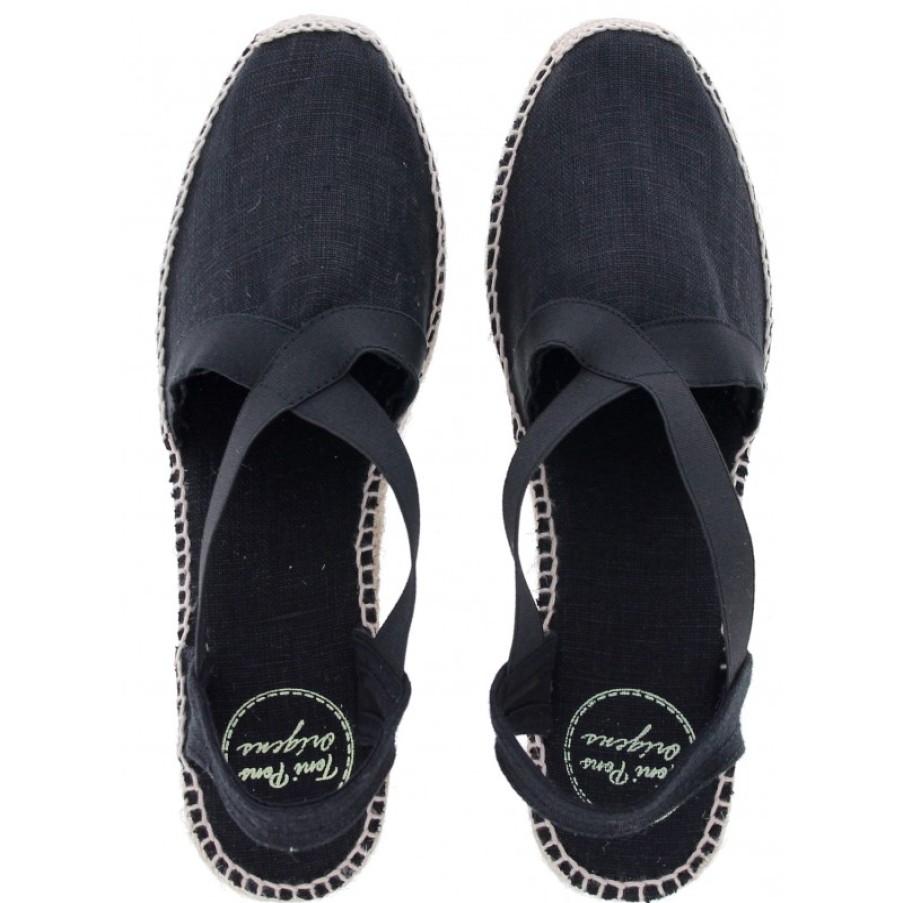 Women'S Toni Pons | Ter Wedge Espadrilles - Black Cotton