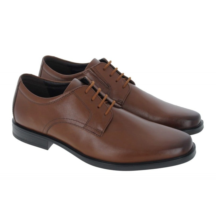 Children'S Clarks Teen Boys School Shoes | Howard Walk Shoes - Dark Tan Leather