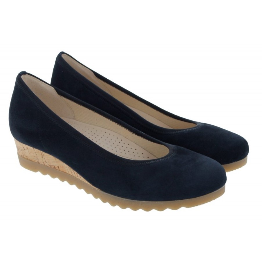 Women'S Gabor | Epworth 42.641 Wedge Shoes - Blue Suede