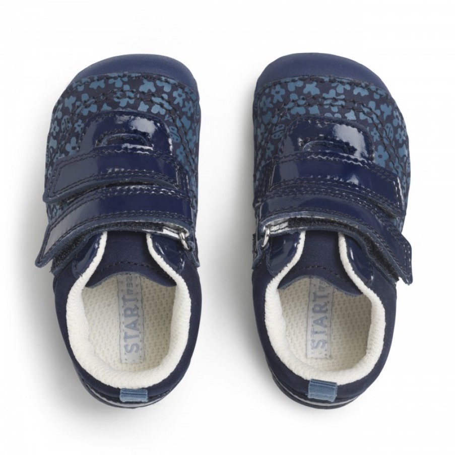 Children'S Start-Rite Girls Shoes | Startrite Little Smile Shoes - French Navy Nubuck Patent