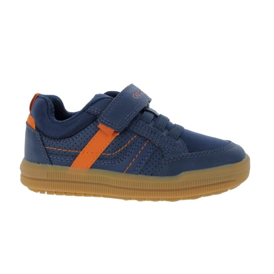 Children'S Geox Boys Trainers | J164Aa J Arzach - Navy/Orange Leather