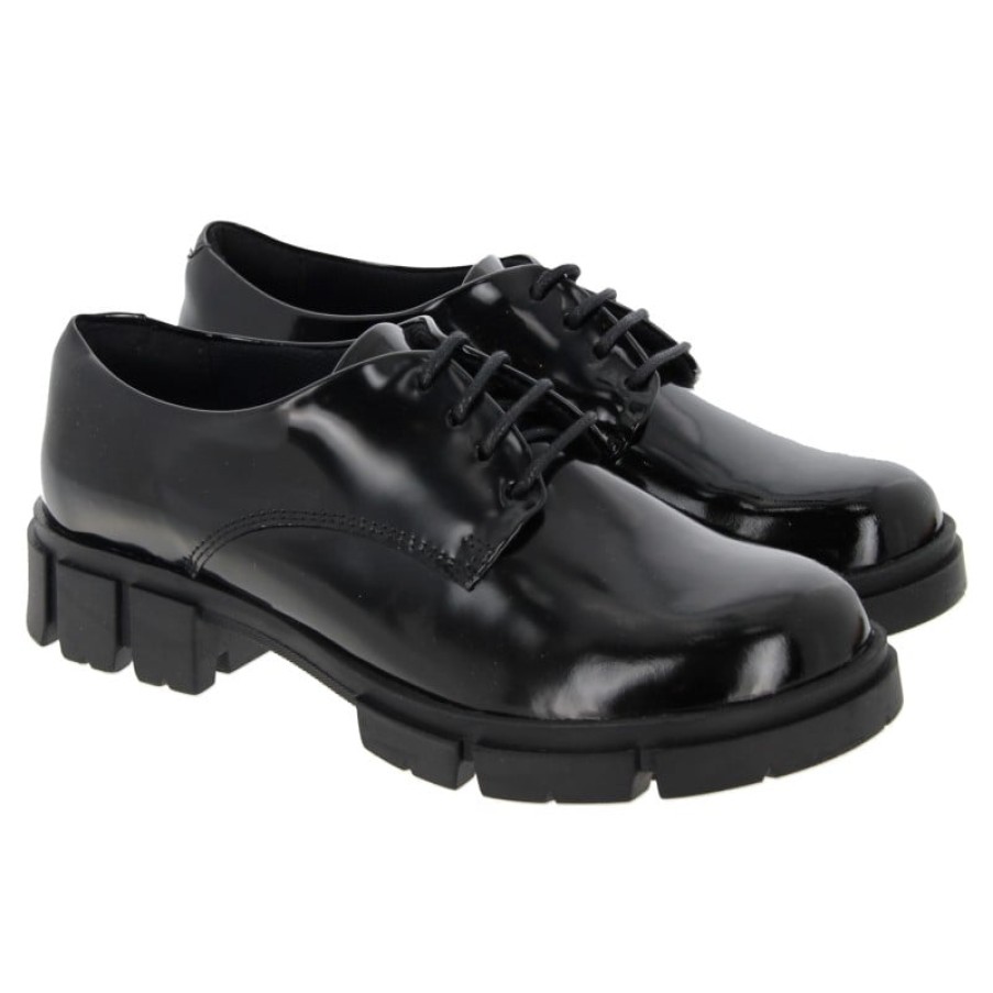 Children'S Clarks Teen Girls School Shoes | Teala Lace Shoes - Black Patent