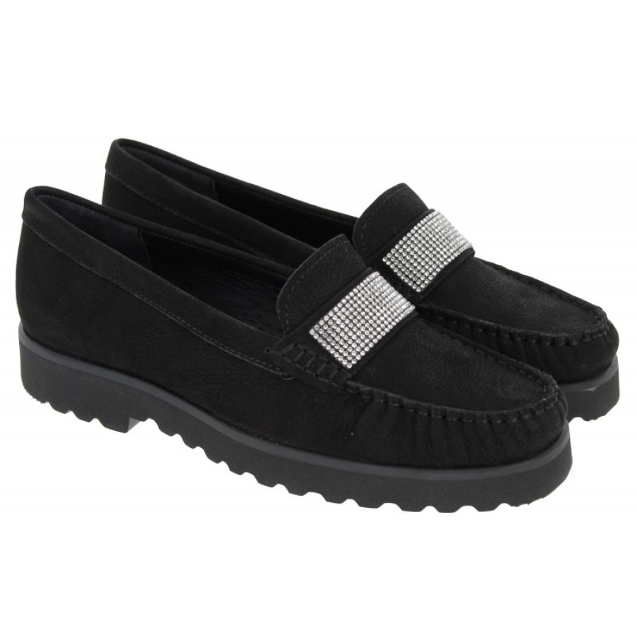 Women'S The Golden Boot | Golden Boot Porsche 2 16616 Loafer - Black Nubuck