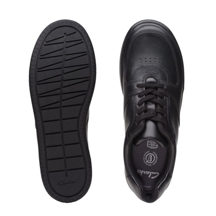 Children'S Clarks Boys School Shoes | Fawn Lay Youth School Shoes - Black Leather