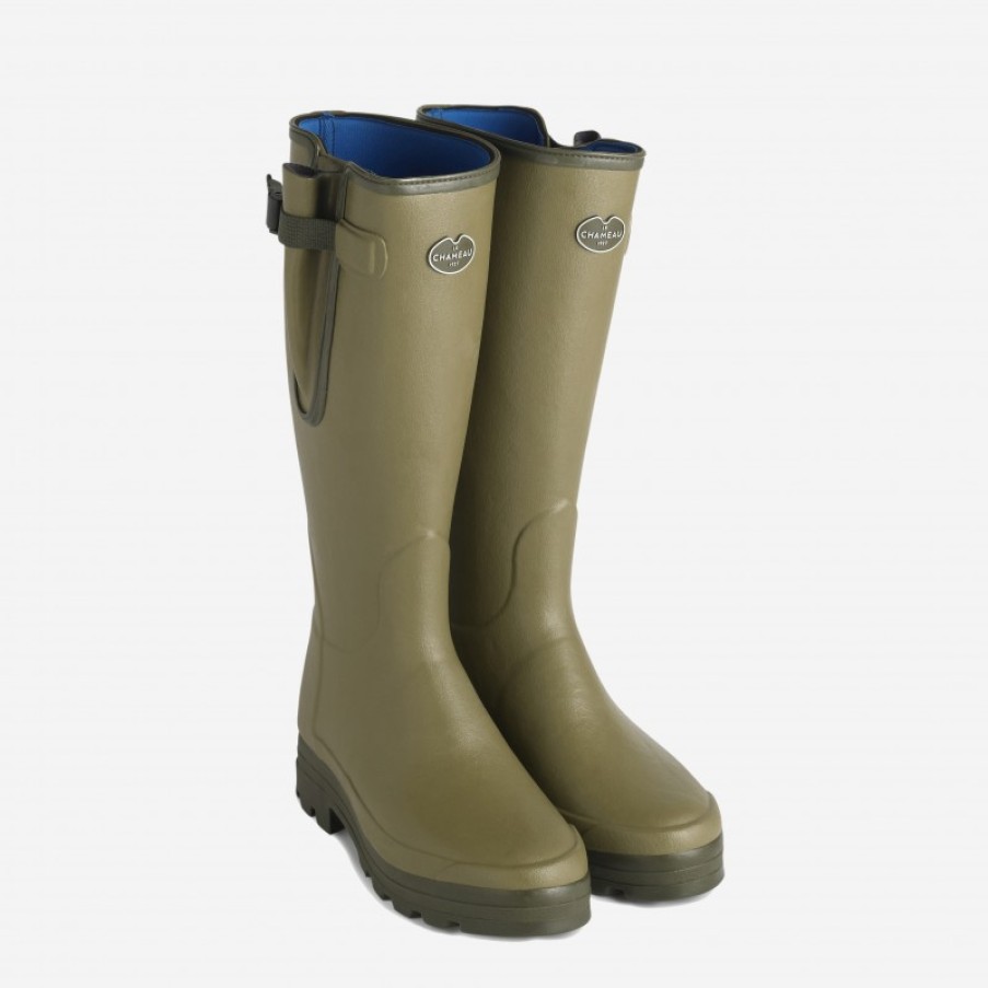 Men'S Le Chameau | Vierzonord Neoprene Mens Wellingtons 1498 - Vert Vierzon