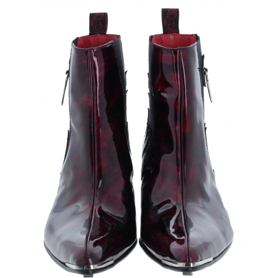 Men'S Jeffery West | K838 Sylvian Chelsea Boots - Bordo Sunset Patent