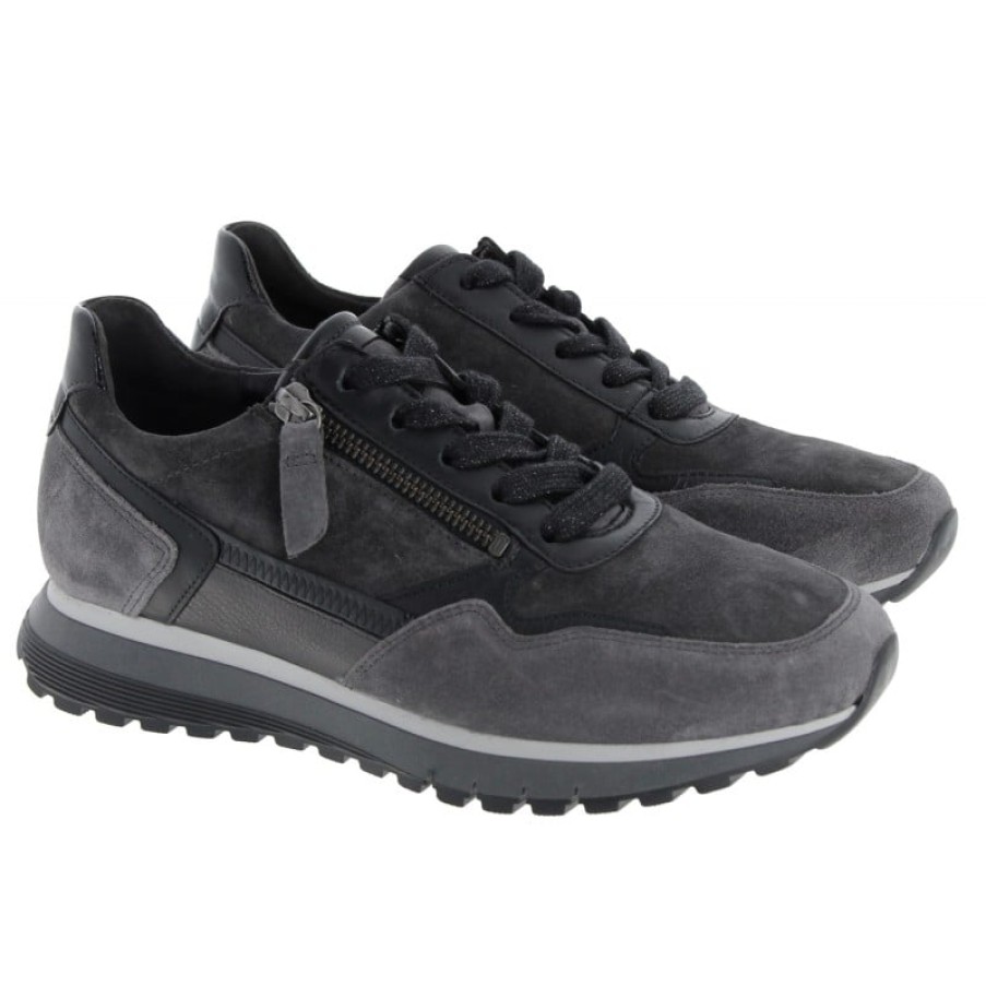 Women'S Gabor | Hollywell 36.378 Trainers - Dark Grey Suede