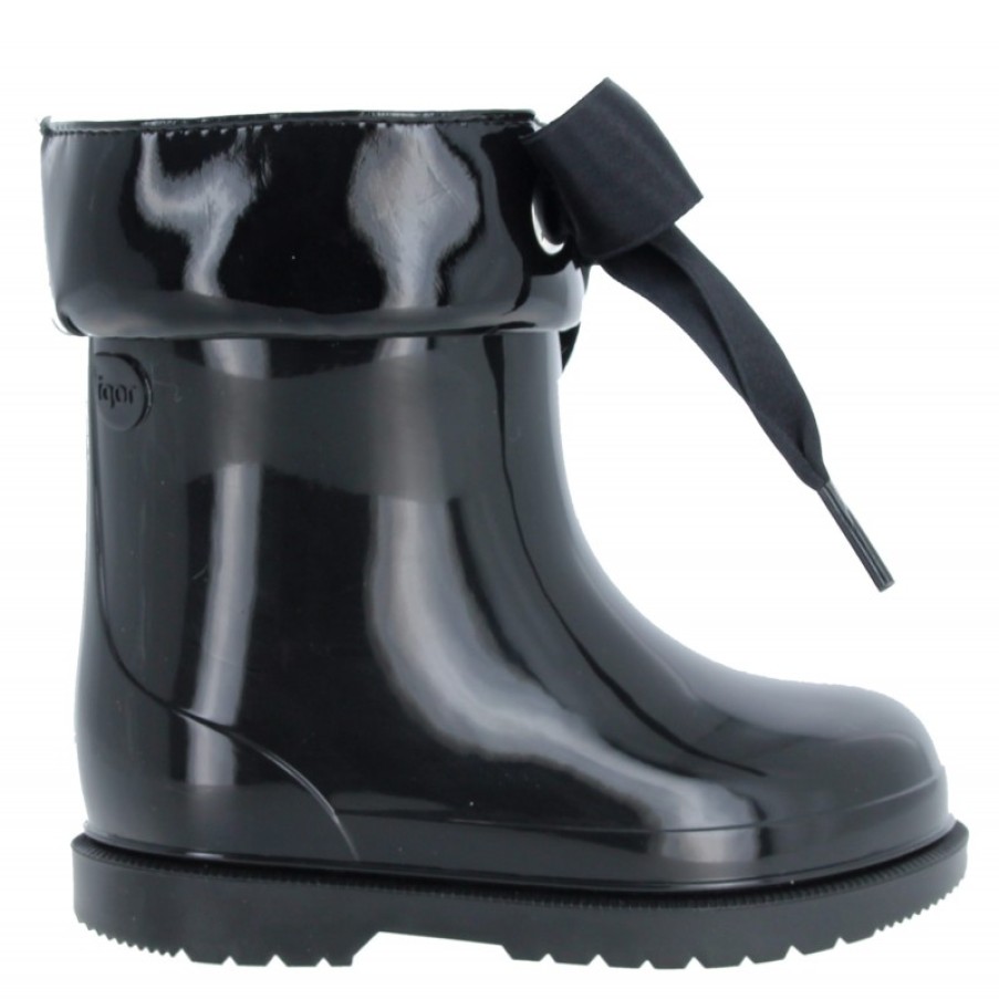 Children'S Igor Boys Wellington Boots | Bimbi Lazo Wellies - Black Gloss