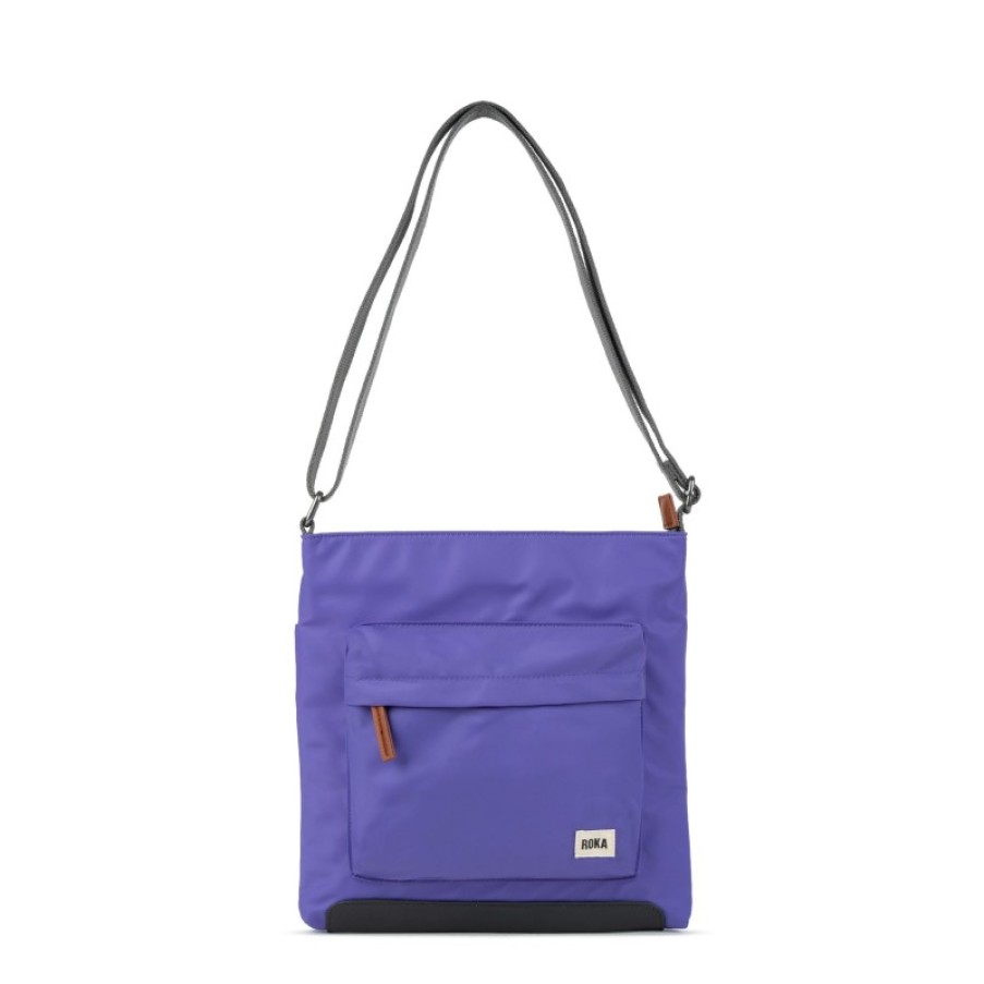 Women'S Roka London | Kennington B Medium Crossbody - Peri Purple