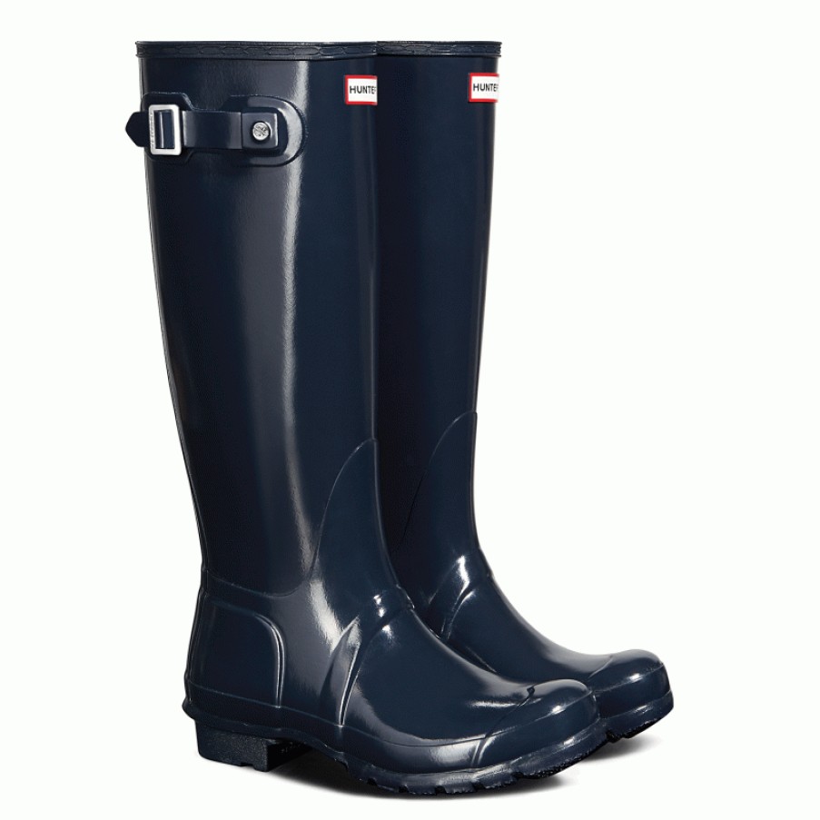 Women'S Hunter | Womens Original Tall Gloss Wft1000Rgl Wellingtons - Navy