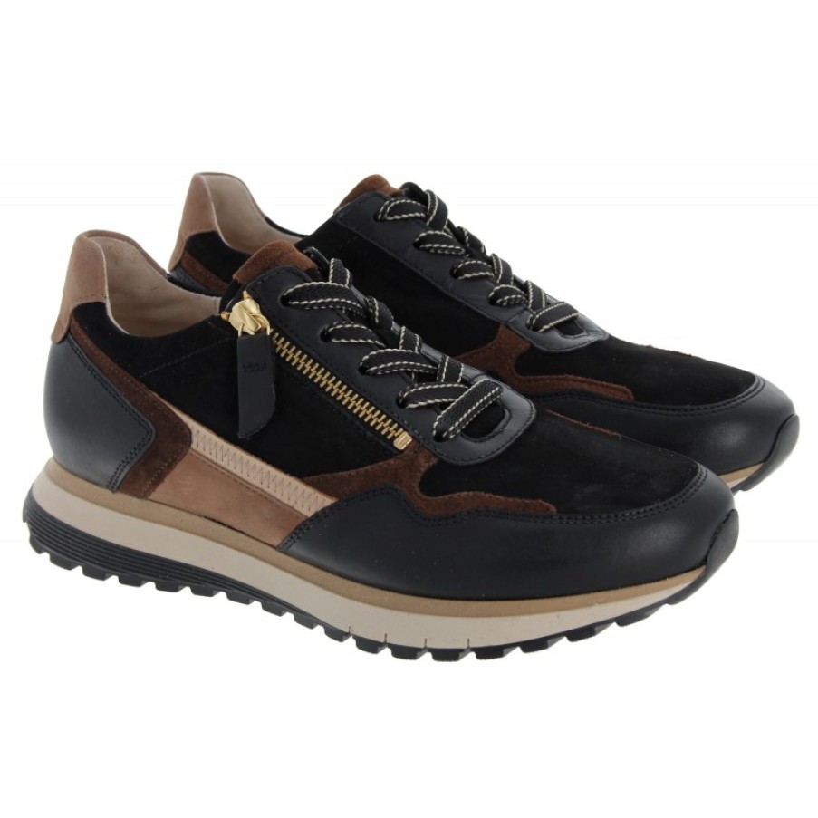 Women'S Gabor | Hollywell 36.378 Trainers - Black Suede