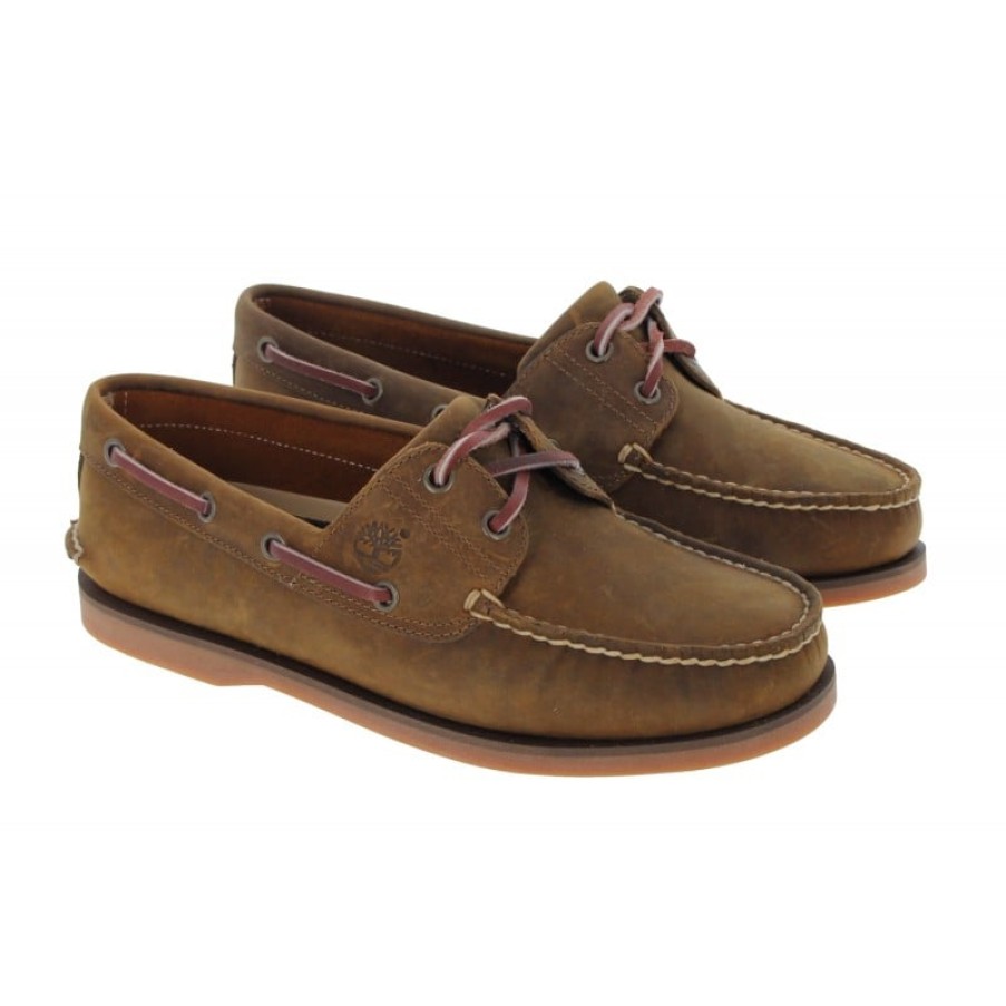 Men'S Timberland | Mens Classic Boat Shoes Tb01001R2141 - Brown Full Grain