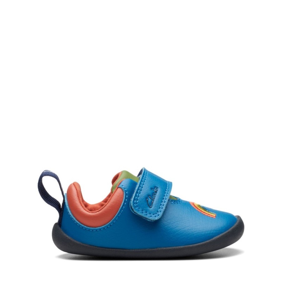 Children'S Clarks Boys Shoes | Roamer Bark Toddler Shoes - Blue Leather