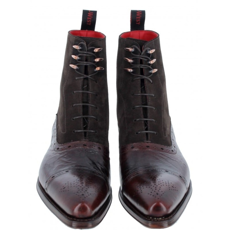 Men'S Jeffery West | Bram Boots - Dark Brown Leather