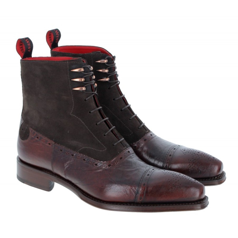 Men'S Jeffery West | Bram Boots - Dark Brown Leather