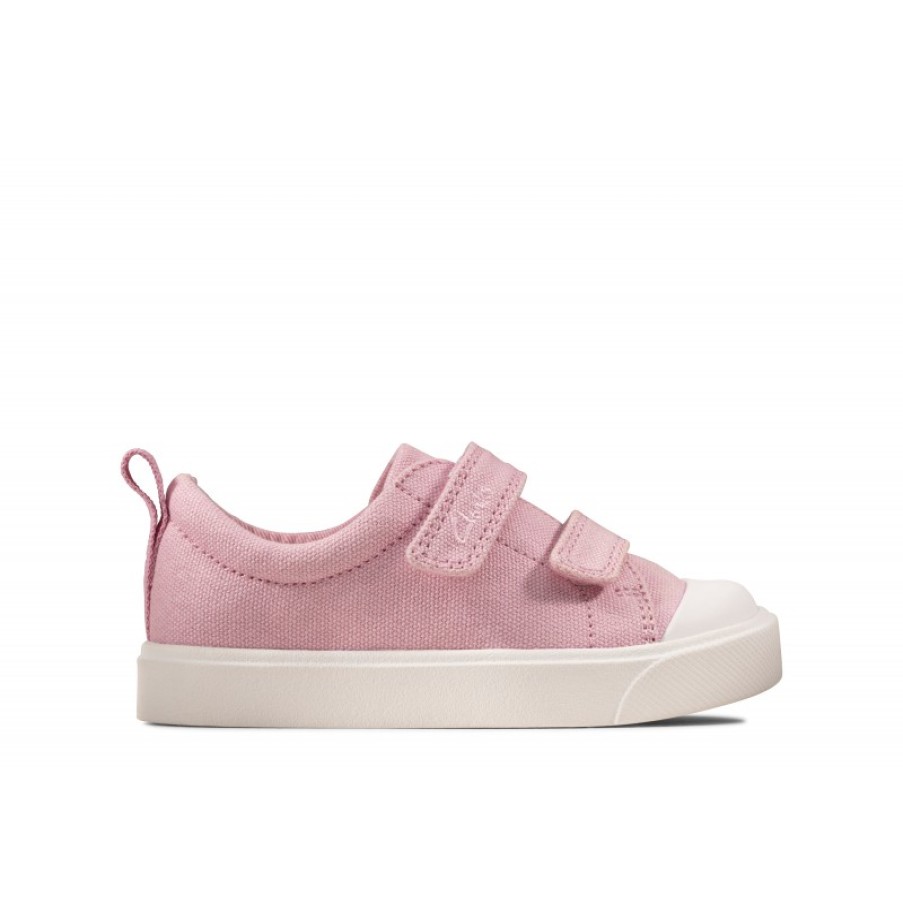 Children'S Clarks Girls Canvas Shoes | City Bright Toddler Canvas Shoes - Pink