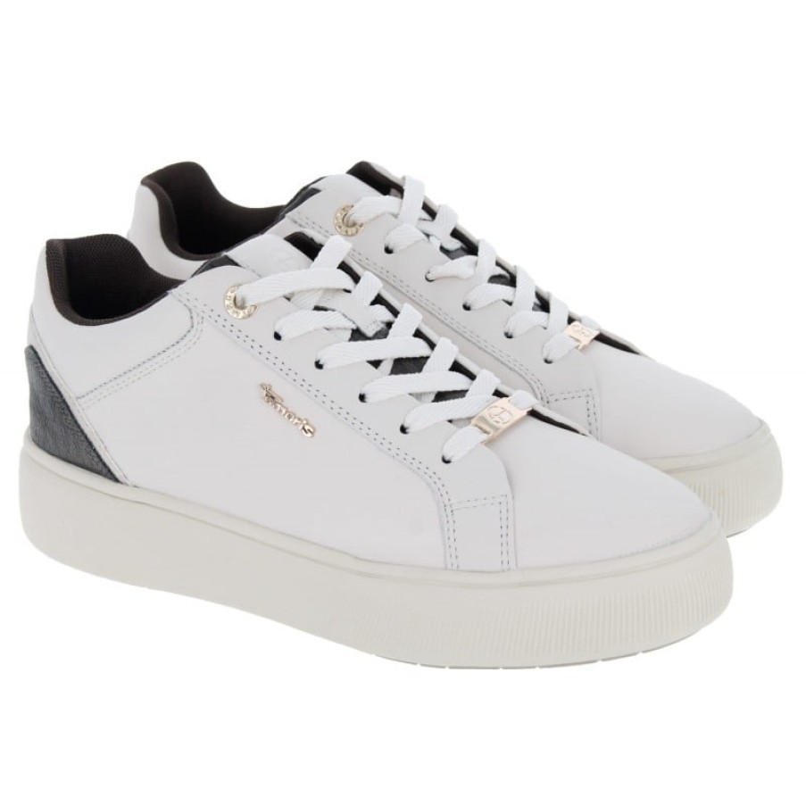 Women'S Tamaris | Violetta 23700 Trainers - White Combi Leather