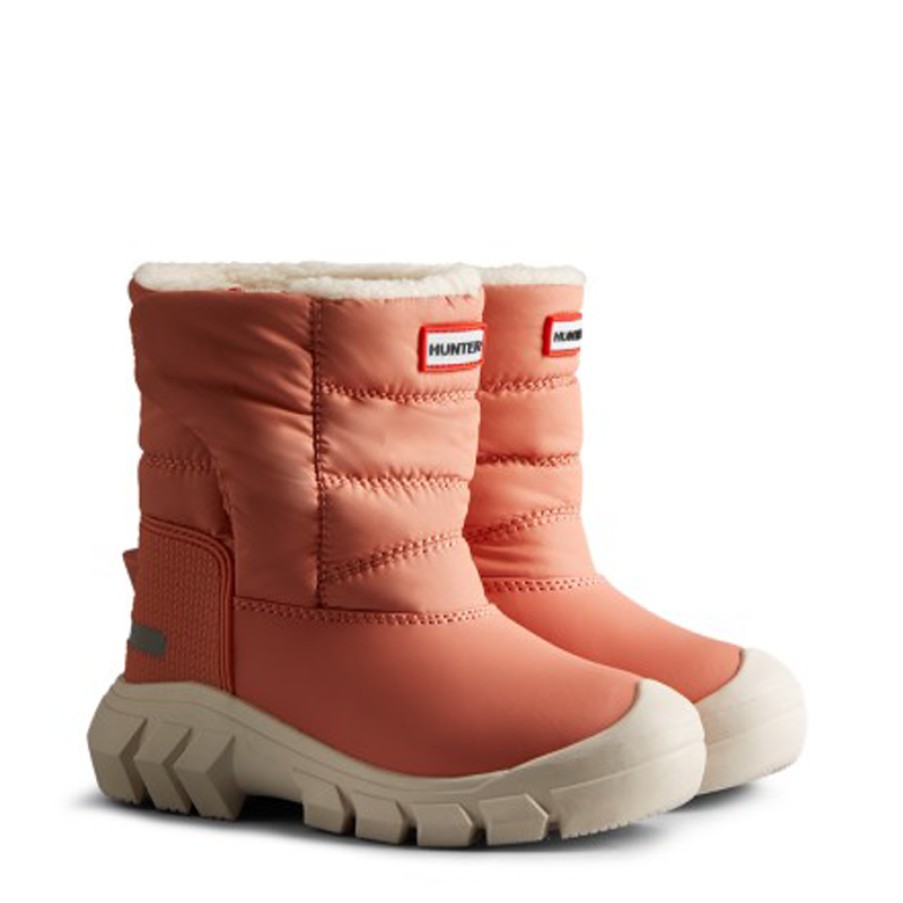 Children'S Hunter Girls Boots | Kids Intrepid Kft5068Wwu Snow Boots - Rough Pink/White Willow