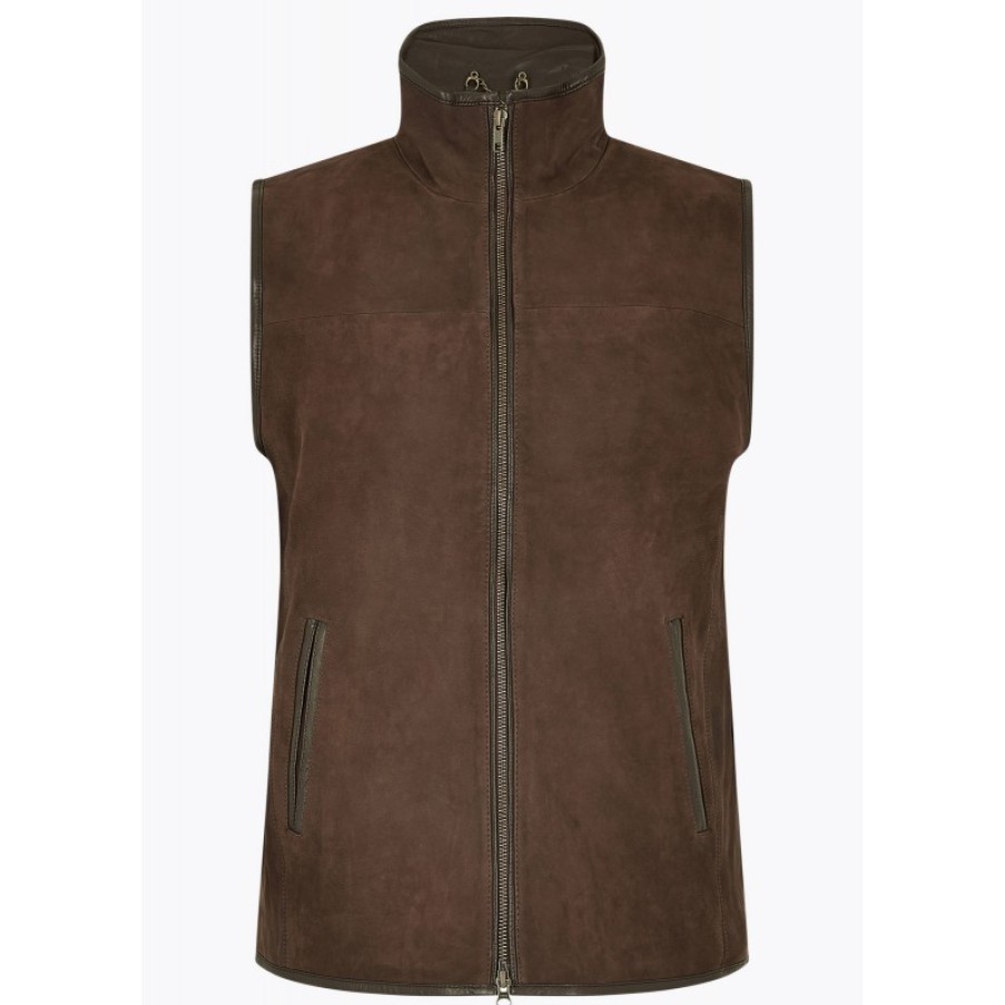 Men'S Dubarry | Dunhill 3665 Leather Gilet - Walnut