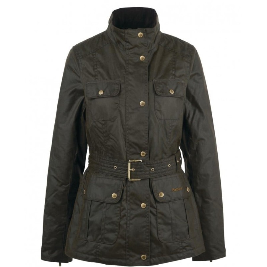 Women'S Barbour | Winter Belted Utility Wax Jacket Lwx1343 - Olive