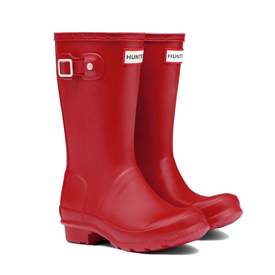 Children'S Hunter Boys Wellington Boots | Original Kids Jft6000Rma Wellies - Military Red