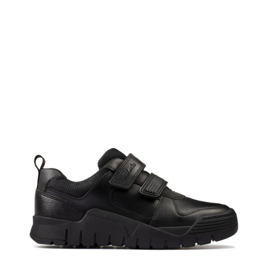 Children'S Clarks Boys School Shoes | Scooter Speed Kid School Shoes - Black Leather