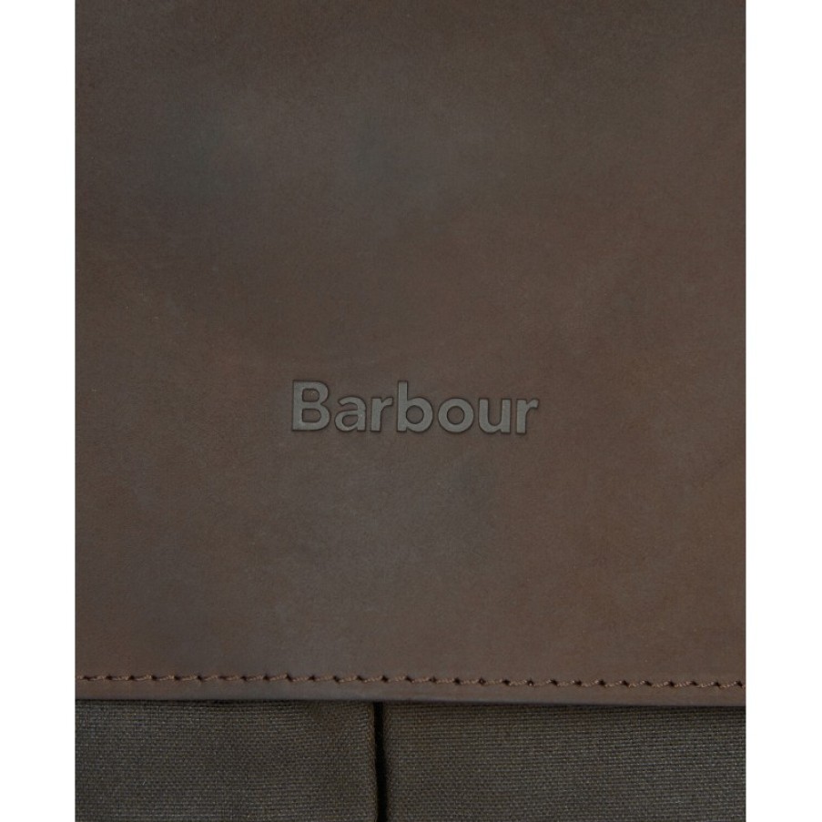 Men'S Barbour | Wax Leather Briefcase Uba0004 - Olive