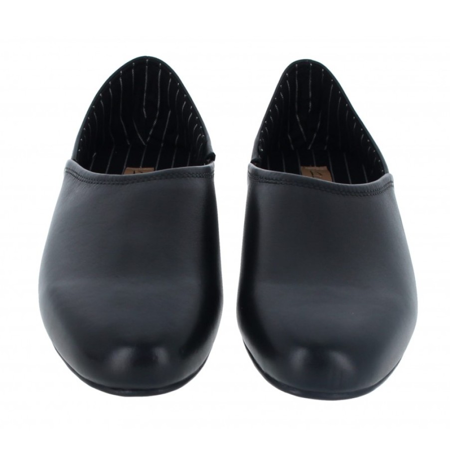 Men'S Clarks | Harston Elite Slippers - Black Leather