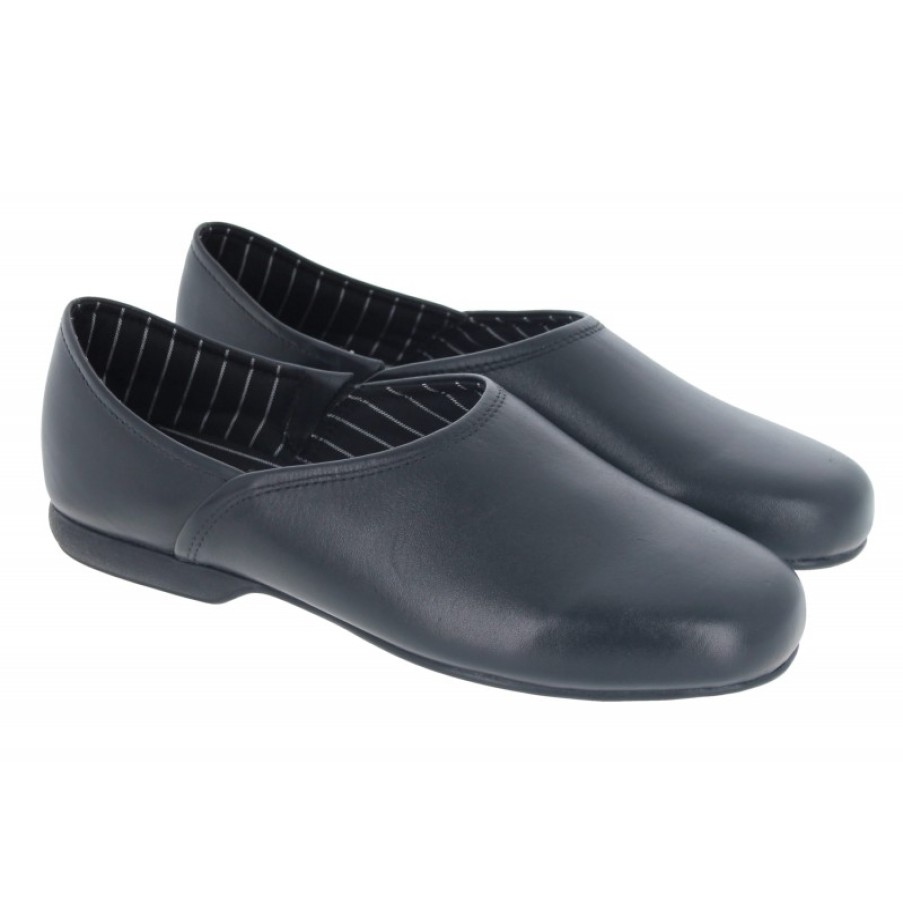 Men'S Clarks | Harston Elite Slippers - Black Leather