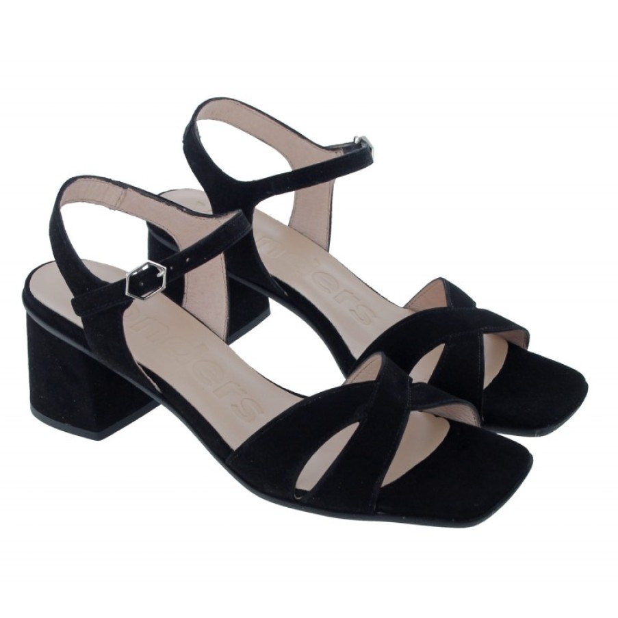 Women'S Wonders | H-5605-F Sandals - Black Suede