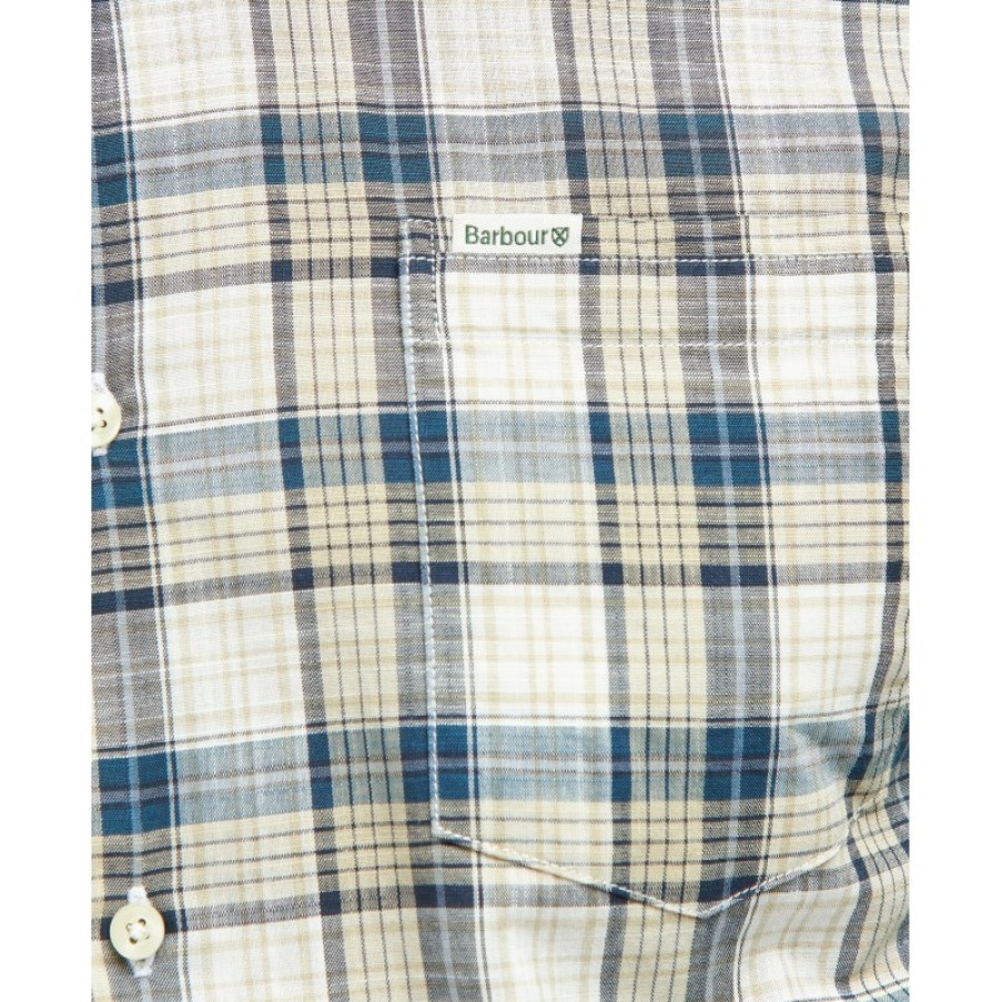 Men'S Barbour | Sadle Checked Shirt Msh5135 - Stone