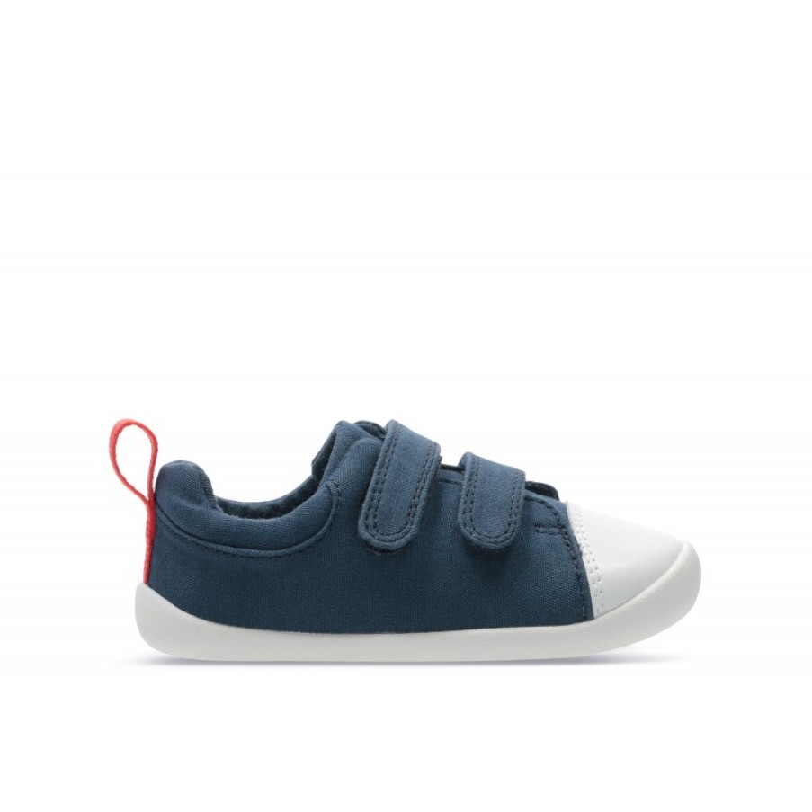 Children'S Clarks Boys First Shoes | Roamer Craft Toddler Shoes - Navy Canvas