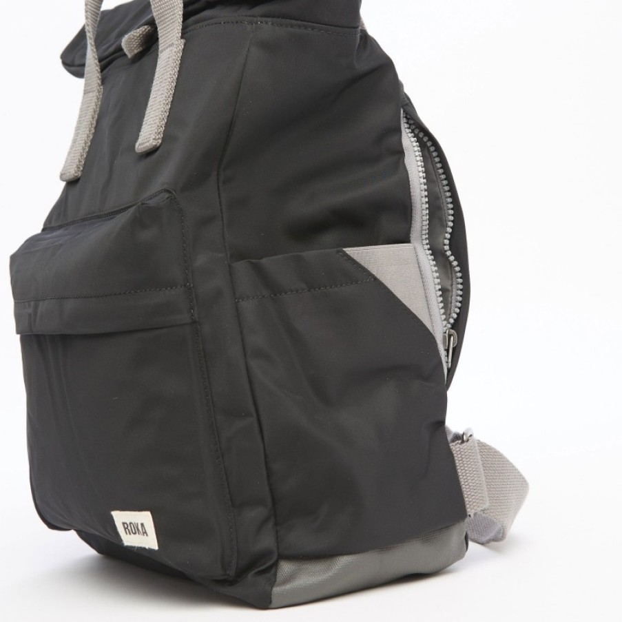 Women'S Roka London | Canfield B Small Sustainable Nylon Backpack - Black