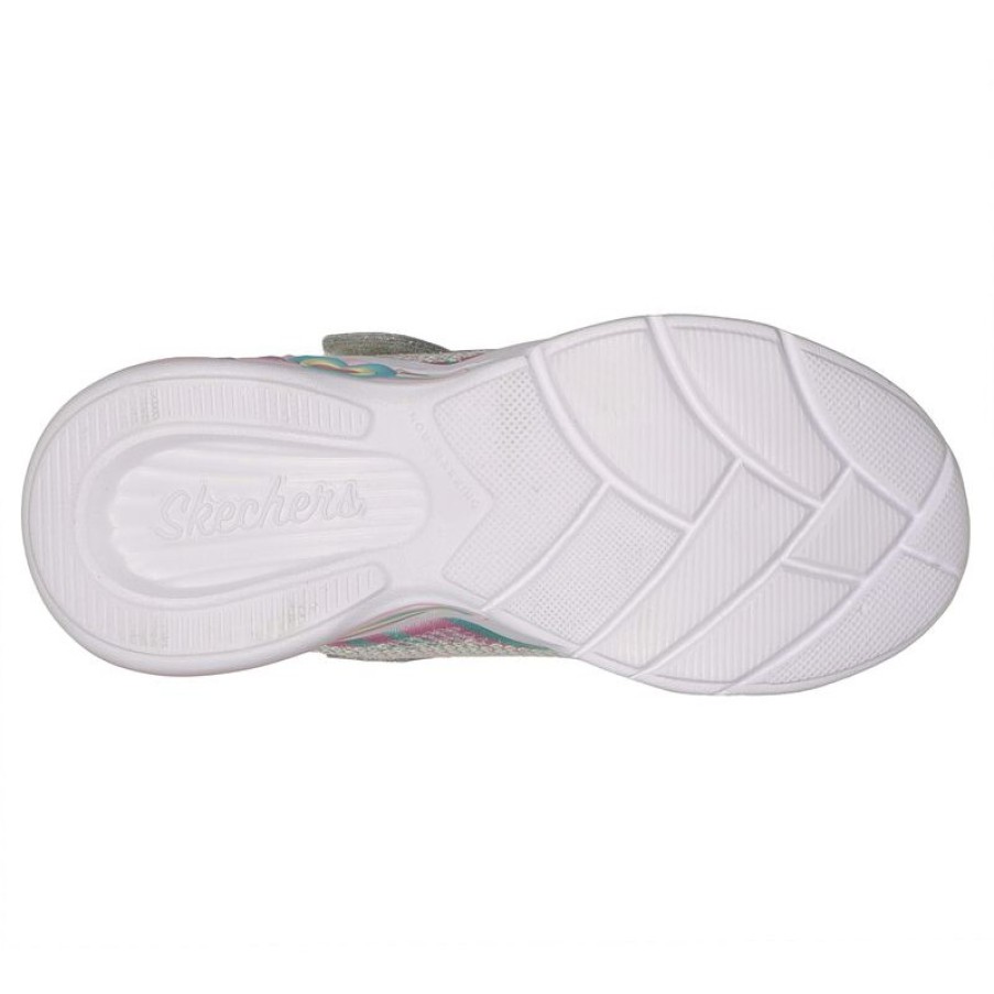 Children'S Skechers Girls Trainers | Sweetheart Lights 302313L Trainers - Silver Multi