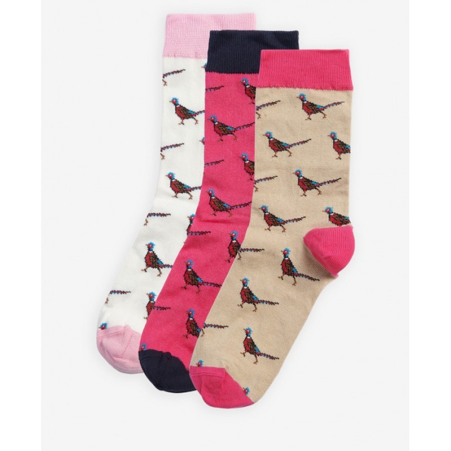 Women'S Barbour | Pheasant Socks Lgs0091 - Pink