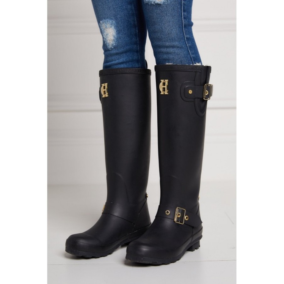 Women'S Holland Cooper | Sherpa Lined Regency Wellingtons - Matte Black