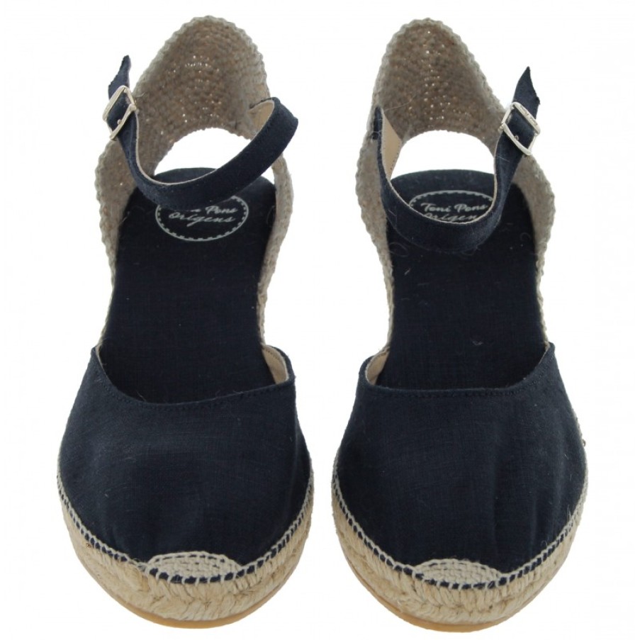 Women'S Toni Pons | Caldes Wedge Espadrilles - Black Linen