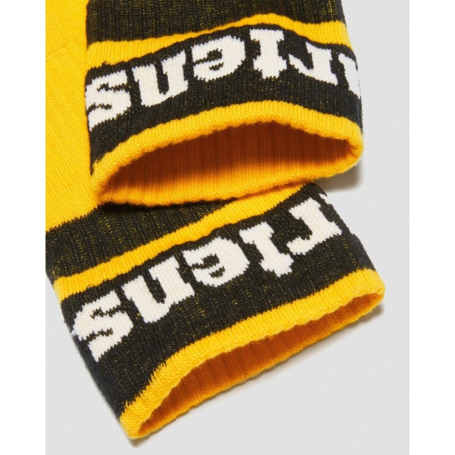 Men'S Dr. Martens | Athletic Logo Socks - Yellow Textile