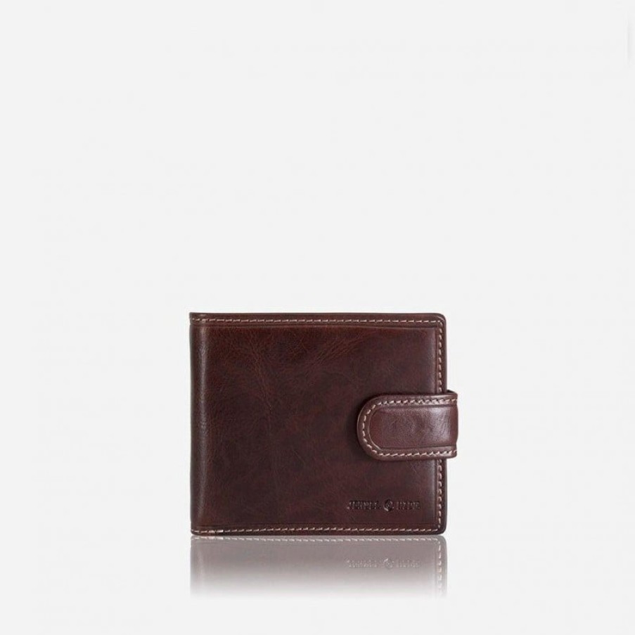 Men'S Jekyll & Hide | Jekyll & Hide Oxford Bifold Wallet And I.D Window - Coffee Leather