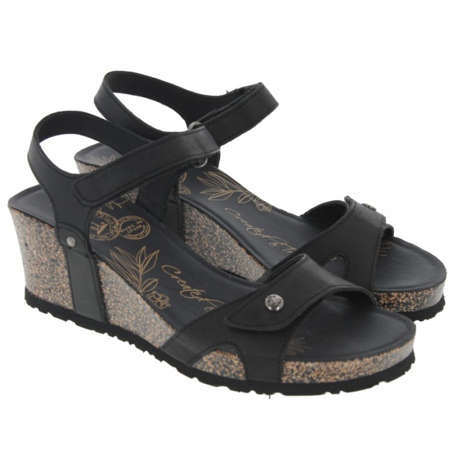 Women'S Panama Jack | Julia Basics Wedge Sandals - Black Leather